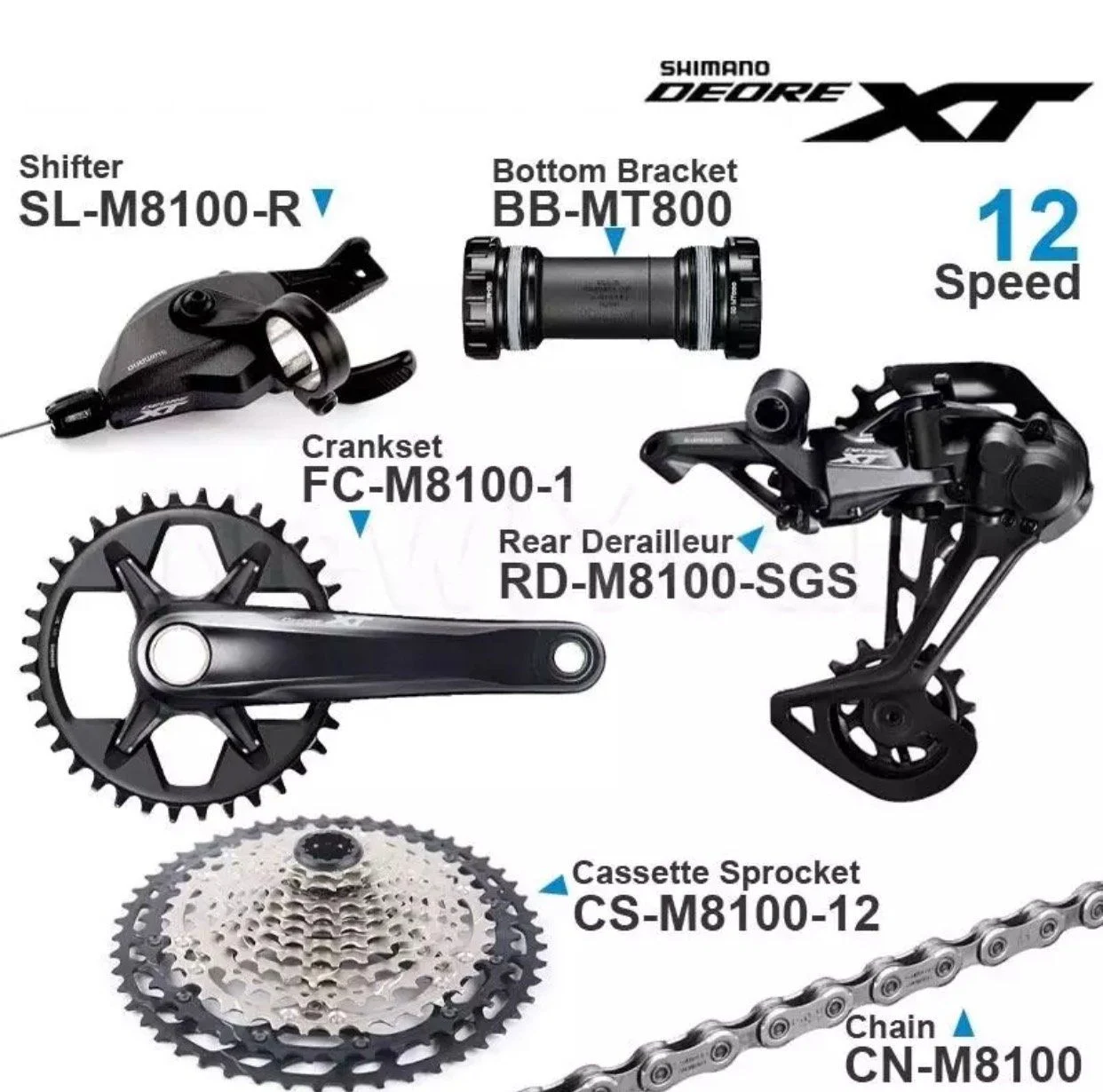 Bộ Truyền Động Shimano Xt M8100 [1X12 Tốc Độ]
